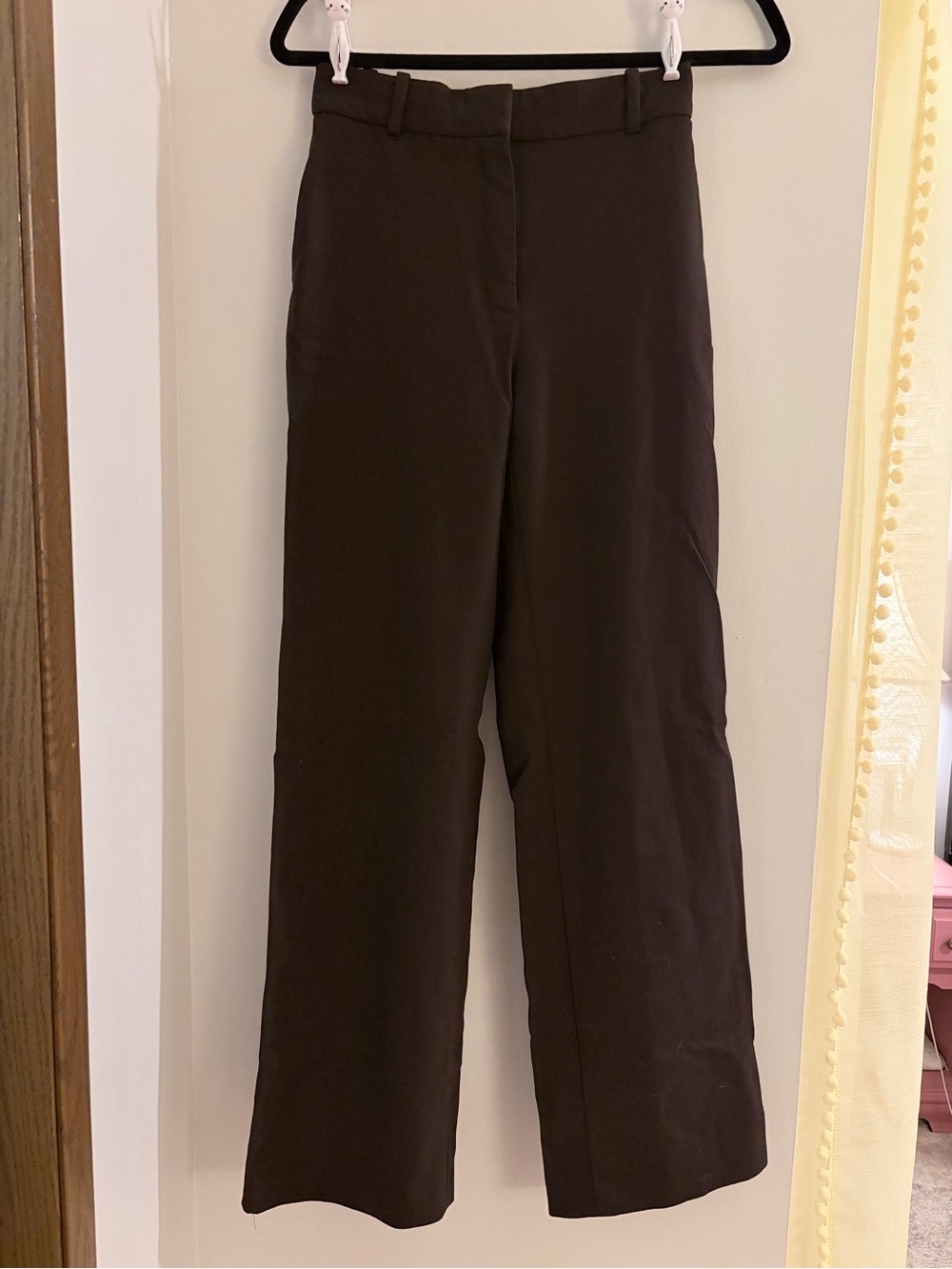 Babaton Wide-Leg High-Rise Pants in Dark Brown